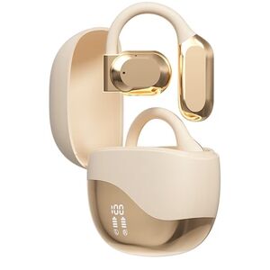 Gold and Cream Over The Ear Wireless Earbuds